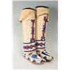 Image 1 : Cheyenne Beaded Hightop Moccasins, 16" tall