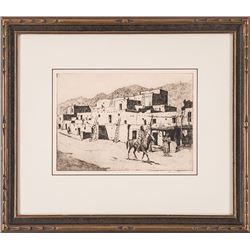 Ed Borein, drypoint etching