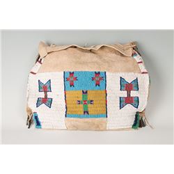 Sioux Beaded Possible Bag, 14  tall x 18 ½  wide