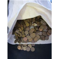 Bag of 5000 Mixed Date Lincoln Wheat Cents 1909-1958 All G or Better