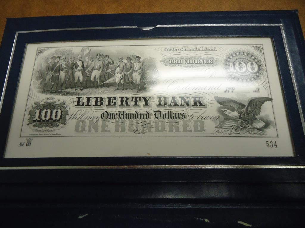 100 Silver Note STERLING SILVER BANK NOTE SERIES $100 LIBERTY BANK NOTE .925 FINE ...