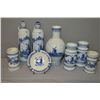 Image 1 : Selection of handpainted Delft pottery including bottles, vases, bowl and tankards