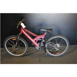 RED NONAME 21-SPEED FULL SUSPENSION MOUNTAIN BIKE WITH FRONT DISC BRAKE