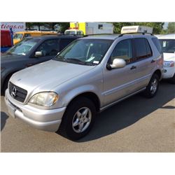 2001 MERCEDES ML320 VIN 4JGAB54E71A274451