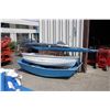 Image 1 : 7'10" WOODEN ROW BOAT, 7' FIBERGLASS ROW BOAT, SINGLE PERSON KAYAK AND CRAB TRAP