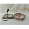Image 2 : LOT 2 ANTIQUE GLASS & SILVERTONE RELISH DISHES