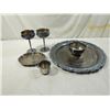 Image 1 : LOT 5 VINTAGE SILVERPLATED TRAY, CUPS, GLASSES