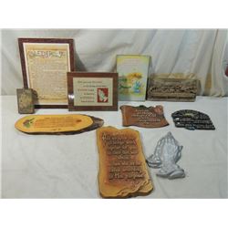 LOT 10 MISC CHRISTIAN SAYINGS QUOTES WALL DECOR
