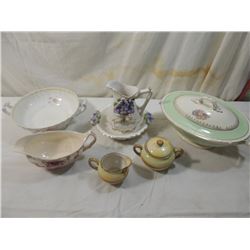 LOT 7 MISC VINTAGE SERVING DISHES