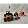 Image 1 : LOT 3 VINTAGE CAR, TRUCK, HELICOPTER TOYS