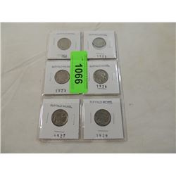 LOT 6 BUFFALO NICKELS