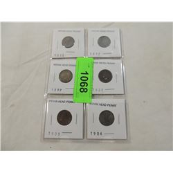 LOT 6 INDIAN HEAD PENNIES