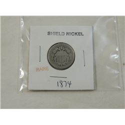 1874 RARE SHIELD NICKEL