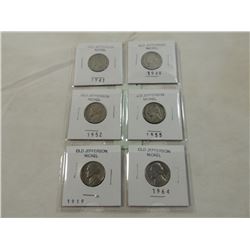 LOT 6 OLD JEFFERSON NICKELS