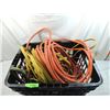 Image 2 : BOX LOT MISC EXTENTION CORDS, JUMP CABLES,