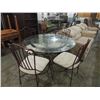 Image 1 : MODERN IRON & GLASS TOP DINING TABLE & CHAIRS