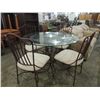 Image 2 : MODERN IRON & GLASS TOP DINING TABLE & CHAIRS