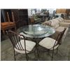 Image 3 : MODERN IRON & GLASS TOP DINING TABLE & CHAIRS