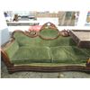 Image 1 : VICTORIAN GREEN VELVET PARLOR SOFA