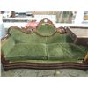 Image 2 : VICTORIAN GREEN VELVET PARLOR SOFA