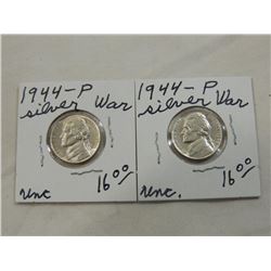 LOT 2 1944 SILVER WAR NICKELS