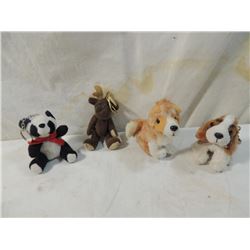 LOT 4 SMALL STUFFED ANIMALS