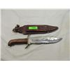 Image 1 : LARGE BOWIE KNIFE WITH LEATHER SHEATH