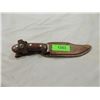 Image 2 : KNIFE WITH WOODEN HANDLE & LEATHER SHEATH