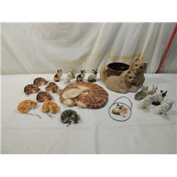 LOT 20 ASSORTED CAT ORNAMENTS & HOME DECOR