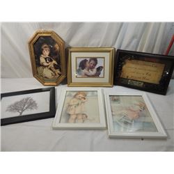 LOT 6 DECORATIVE PHOTOS FRAMED