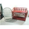 Image 1 : LOT 2 VINTAGE WICKER WALL SHELF BASKET