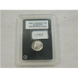 1964P ROOSEVELT DIME CERTIFIED COIN