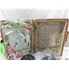 Image 3 : VINTAGE SMALL PORCELAIN DOLL WITH ACCESSORIES & CA