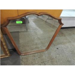 ANTIQUE WOOD FRAMED UNIQUE MIRROR