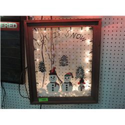 PAINTED SCREEN LIGHT UP LET IT SNOW WALL ART