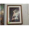 Image 1 : AMISH GIRL WITH CAT PRINT FRAMED
