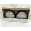 Image 1 : 2PC BRONZE CLOCK / THERMOMETER