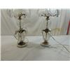 Image 3 : PAIR VINTAGE CUT GLASS TABLE BEDSIDE LAMPS