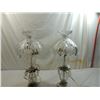 Image 4 : PAIR VINTAGE CUT GLASS TABLE BEDSIDE LAMPS