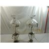 Image 4 : PAIR VINTAGE CUT GLASS TABLE BEDSIDE LAMPS