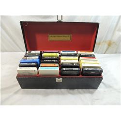 LOT 24 ASSORTED 8-TRACK TAPES & CASE