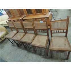 5 VINTAGE CANE DINING CHAIRS