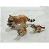 Image 1 : LOT 3 BONE CHINA RACCOON FIGURINE