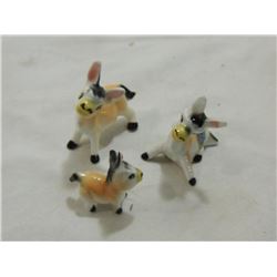 LOT 3 MIKASA BONE CHINA DONKEY FIGURINES