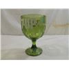 Image 2 : VINTAGE 7UP GREEN FOOTED GLASS