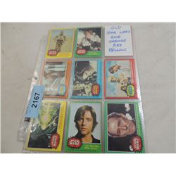 LOT 53 MISC OLD STAR WARS CARDS BLUE, ORANGE, RED