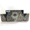 Image 2 : ART DECO 3 PIECE MARBLE CLOCK SET