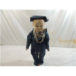 ANTIQUE COMOSITION SAILOR DOLL