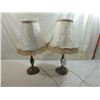 Image 1 : PAIR BRASS DECORATIVE BEDSIDE LAMPS
