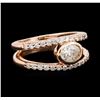 Image 2 : 14KT Rose Gold 0.96ctw Diamond Ring
